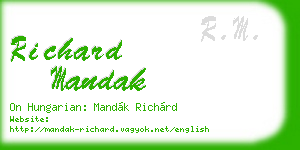 richard mandak business card