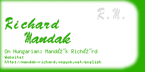 richard mandak business card